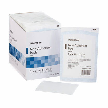 McKesson Non-Adherent Dressing 3 x 4 Inch Sterile 100 per Pack