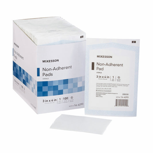 McKesson Non-Adherent Dressing 3 x 4 Inch Sterile 100 per Pack