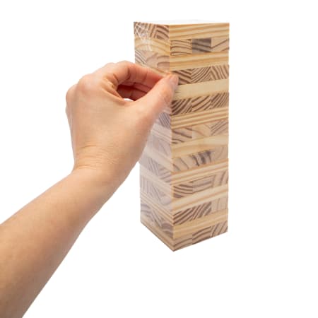 Tower Tumble Wooden Block Stacking Game – 48 Wooden Blocks, Ages 6+