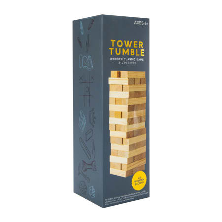 Tower Tumble Wooden Block Stacking Game – 48 Wooden Blocks, Ages 6+