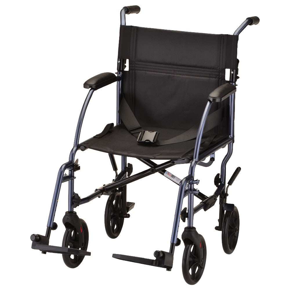 Ultra Lightweight Transport Chair - 19" With Swing Away Footrest