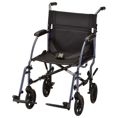 Ultra Lightweight Transport Chair - 19" With Swing Away Footrest