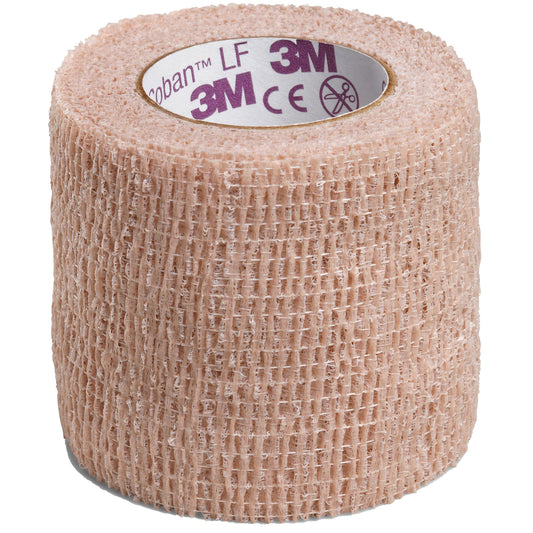 3M Coban LF Cohesive Bandage 2 Inch x 5 Yard Self-Adherent Tan Standard Compression