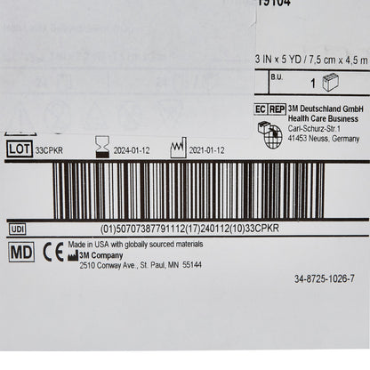 3M Coban LF Cohesive Bandage 3 Inch x 5 Yard Self-Adherent Tan Standard Compression