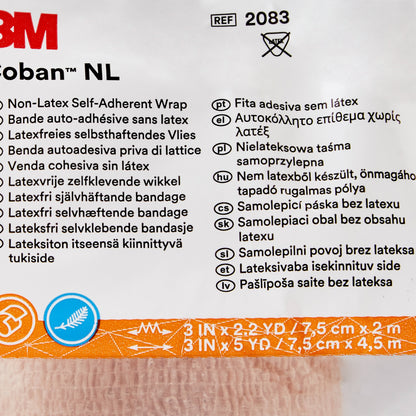 3M Coban LF Cohesive Bandage 3 Inch x 5 Yard Self-Adherent Tan Standard Compression