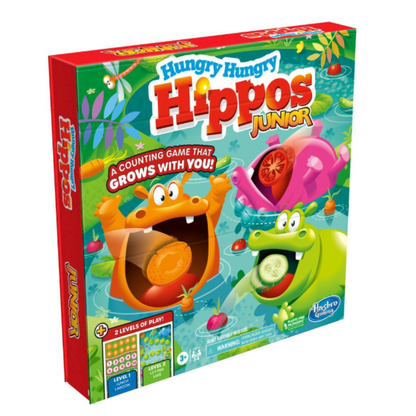 Hungry Hungry Hippos Junior Board Game – Counting & Number Learning Game for Preschoolers