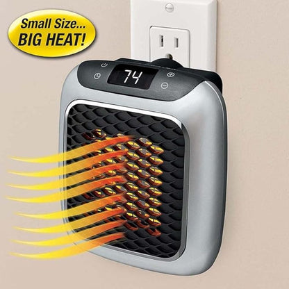 Ontel Handy Heater Turbo Heat – Wall Outlet Space Heater with Adjustable Thermostat, 12-Hour Timer & Auto Shut-Off – Quiet