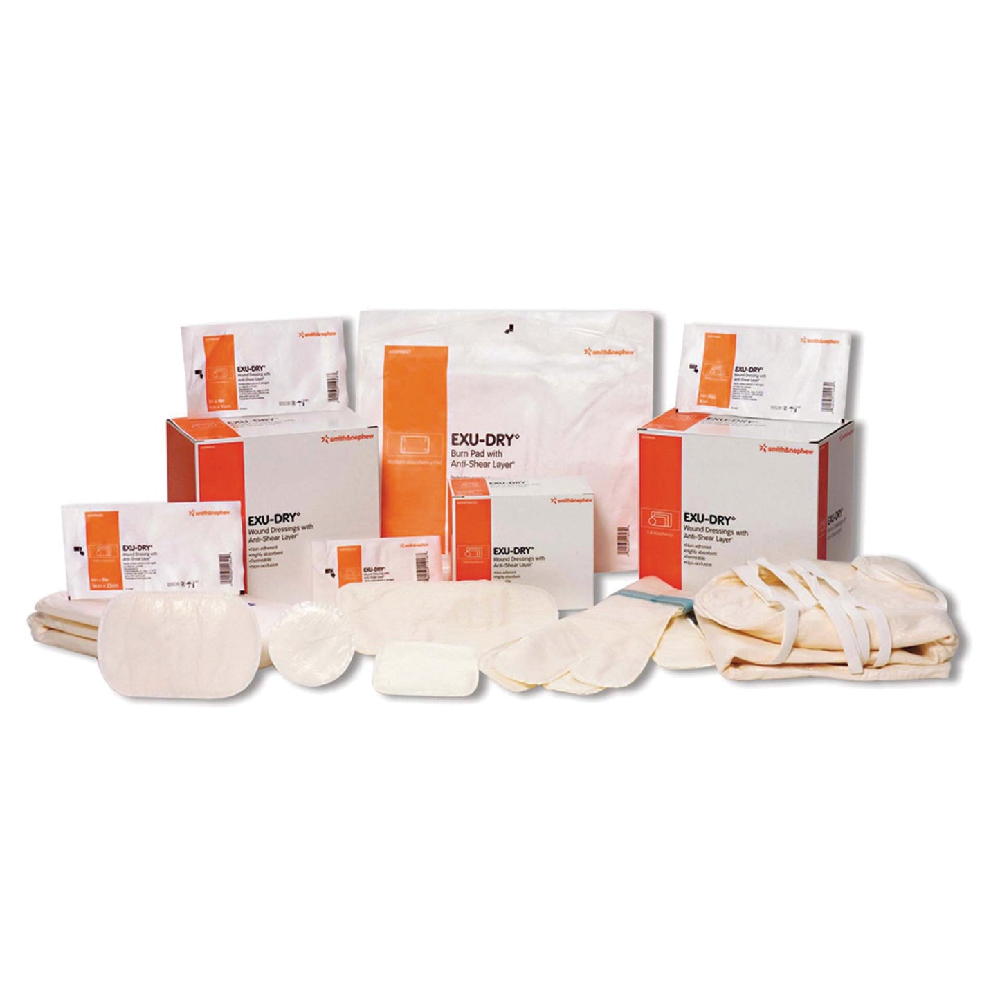 EXU-DRY Anti-Shear Super Absorbent Dressing 3 x 4 Inch Slit Tube Sterile