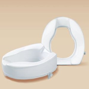 Raised Toilet Seat Patterson Medical 4 Inch Height White 420 lbs. Weight Capacity