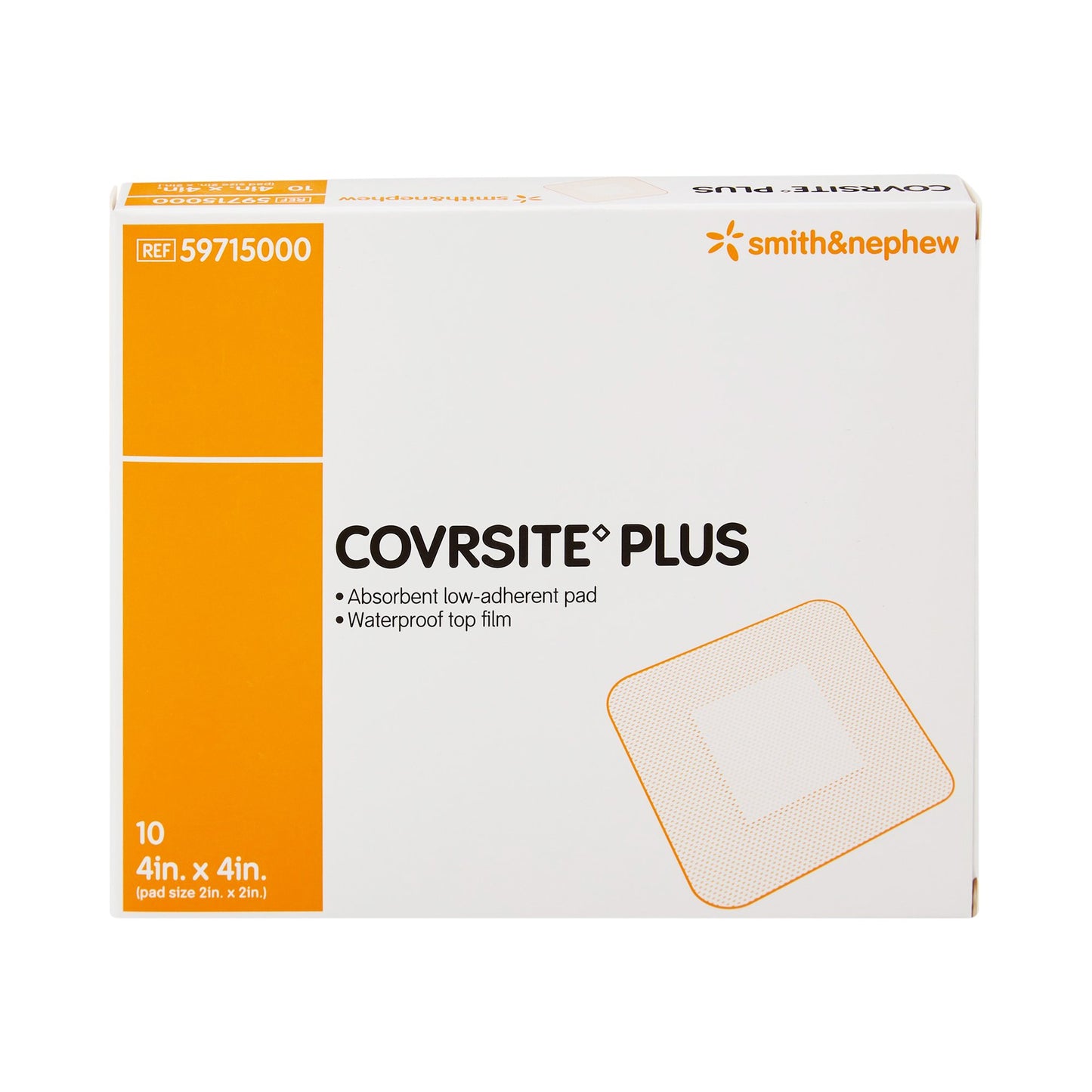 COVRSITE Plus Composite Dressing 4 x 4 Inch Square with Film Backing, Nonsterile