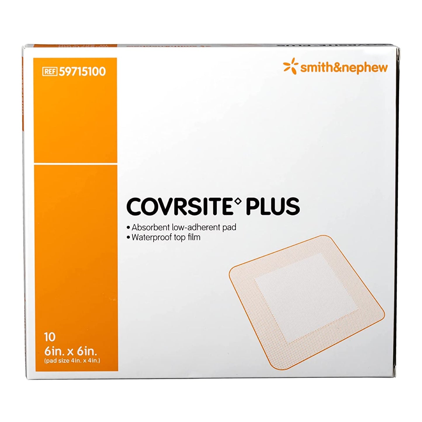 COVRSITE Plus Composite Dressing, 6 x 6 Inch, Non-Sterile – Film Backing with Border