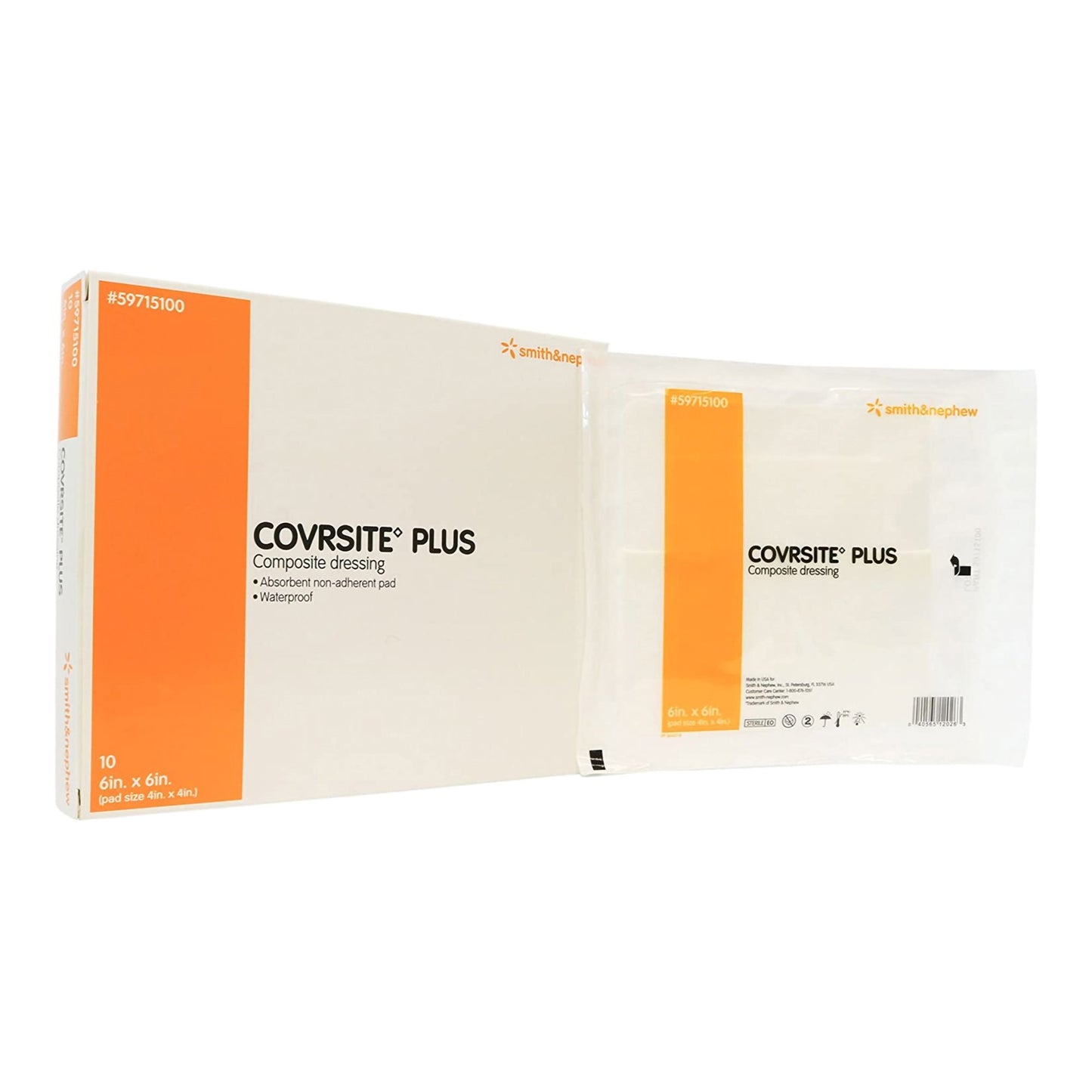 COVRSITE Plus Composite Dressing, 6 x 6 Inch, Non-Sterile – Film Backing with Border