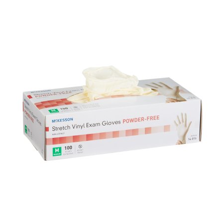 Exam Glove McKesson NonSterile Stretch Vinyl Standard Cuff Length Smooth Ivory Not Rated