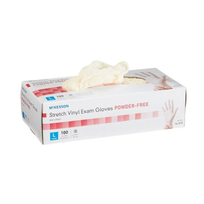 Exam Glove McKesson NonSterile Stretch Vinyl Standard Cuff Length Smooth Ivory Not Rated