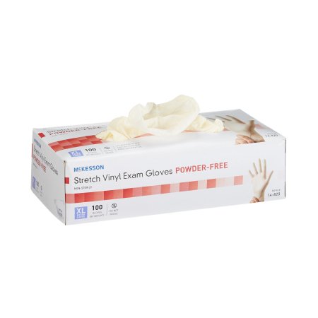 Exam Glove McKesson NonSterile Stretch Vinyl Standard Cuff Length Smooth Ivory Not Rated