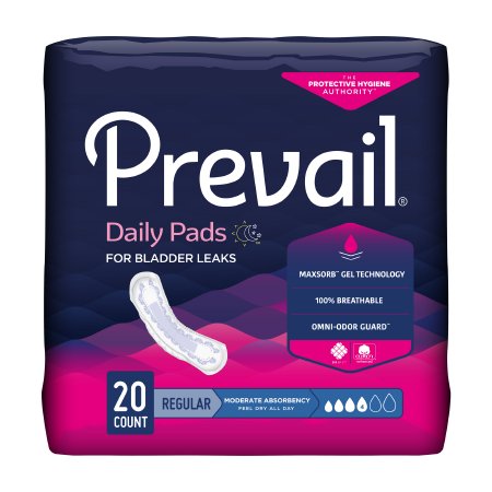 Bladder Control Pad Prevail Daily Pads 11 Inch Length