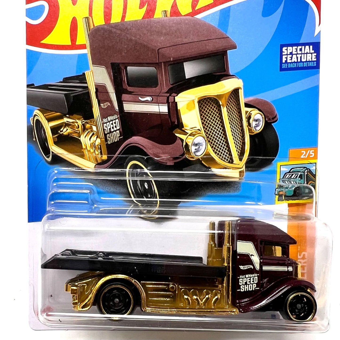 Hot Wheels Fast Bed Hauler Maroon – Speed Shop HW Haulers 2/5 1:64 Diecast