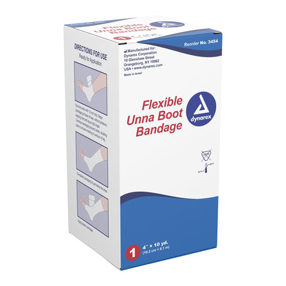 Dynarex Zinc Oxide Unna Boot 4 Inch x 10 Yard Non-Sterile Compression Bandage
