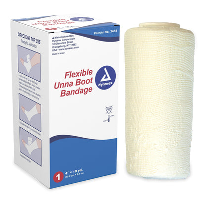 Dynarex Zinc Oxide Unna Boot 4 Inch x 10 Yard Non-Sterile Compression Bandage