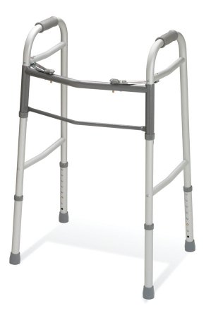 Dual Release Folding Walker with Wheels Adjustable Height Guardian Premium Easy Care Aluminum Frame 300 lbs. Weight Capacity 32-1/2 to 39-1/2 Inch Height