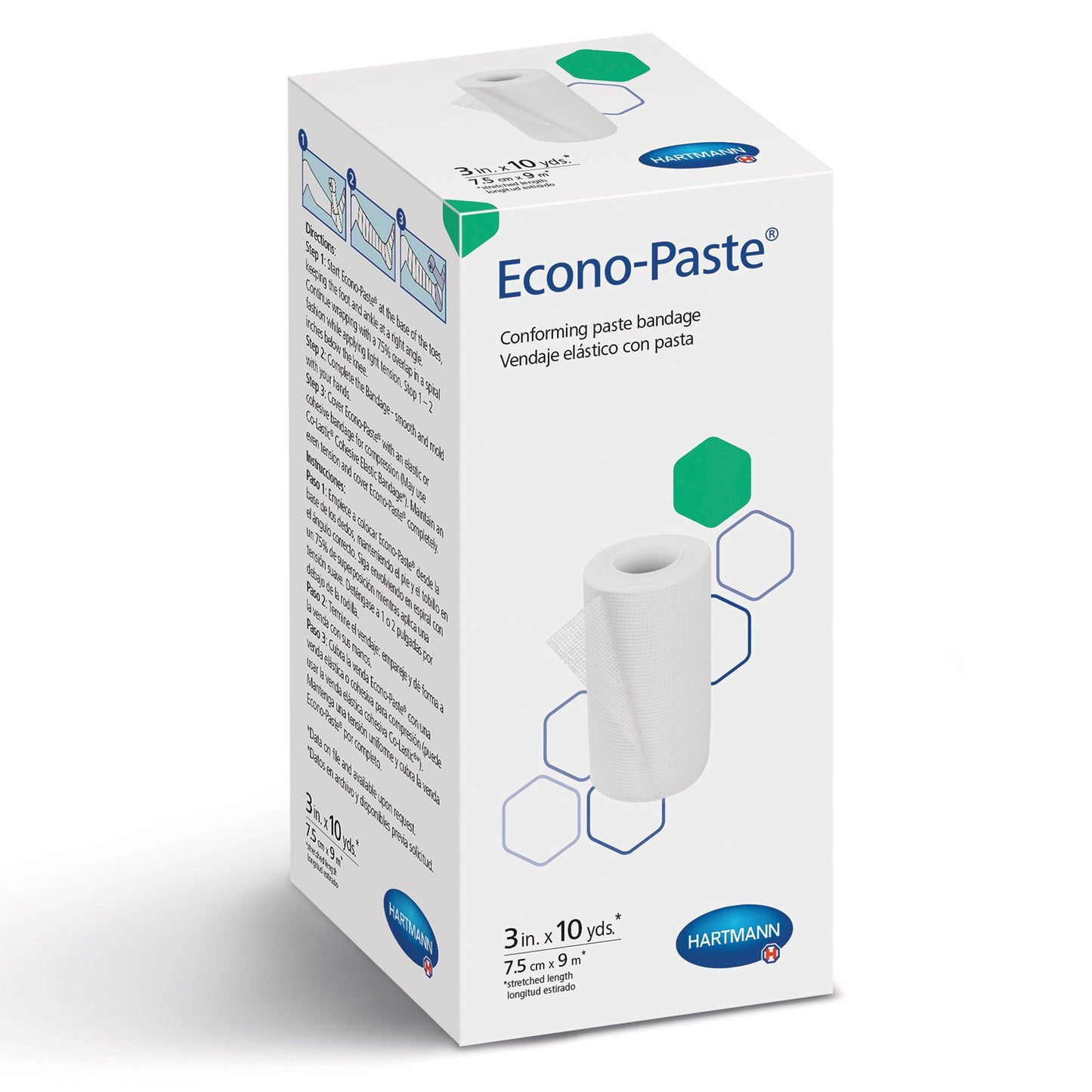 Econo-Paste Zinc Oxide Unna Boot 3 Inch x 10 Yard Non-Sterile Compression Bandage