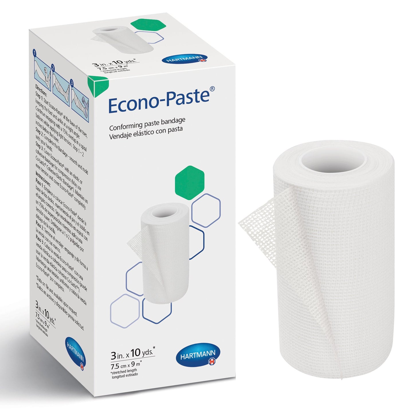 Econo-Paste Zinc Oxide Unna Boot 3 Inch x 10 Yard Non-Sterile Compression Bandage