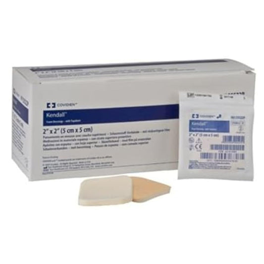 Kendall Foam Plus Hydrophilic Foam Dressing 2 x 2 Inch Sterile Non-Adhesive Without Border