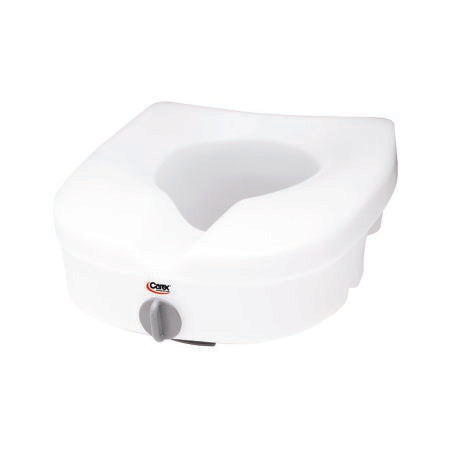 Raised Toilet Seat E-Z Lock 5 Inch Height White 300 lbs. Weight Capacity