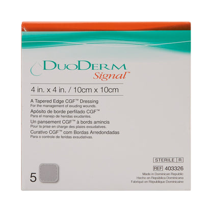 DuoDERM Signal CGF Hydrocolloid Dressing 4 x 4 Inch Square Sterile with Foam Backing