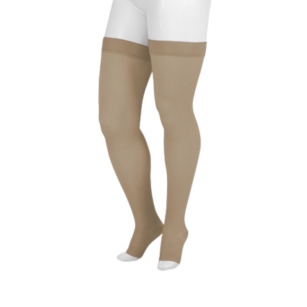 Compression Stockings: Juzo Soft High Compression Stockings Short Silicone Top Band 15-20 mmHg