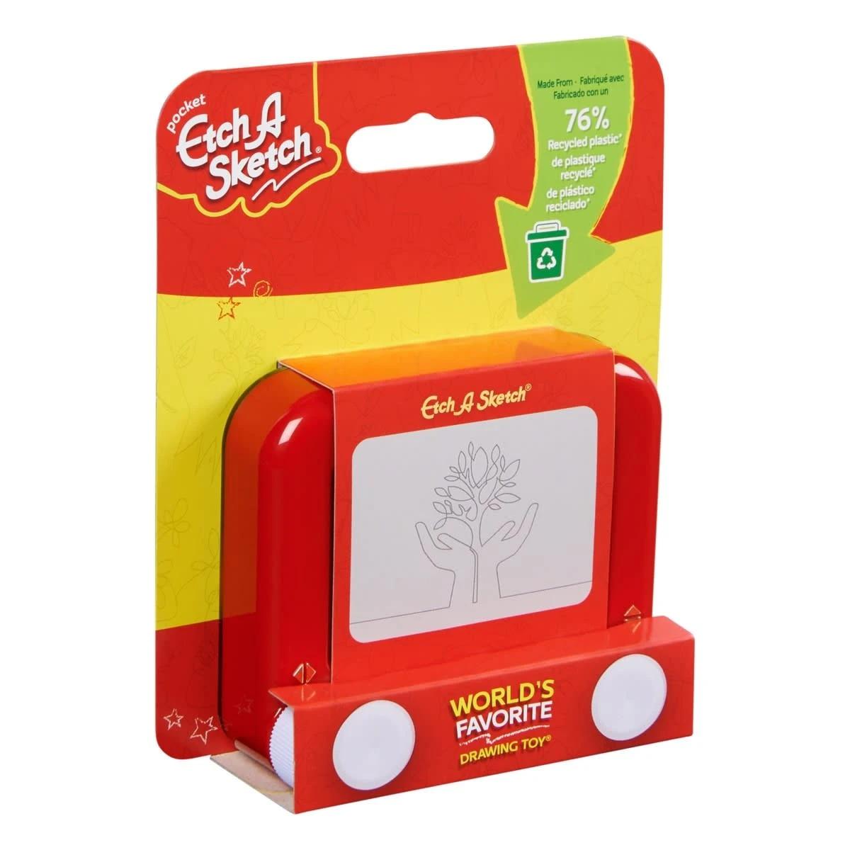 Pocket Etch A Sketch – World’s Favorite Drawing Toy, Sustainable Magic Screen, Ages 3+