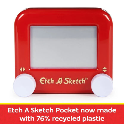 Pocket Etch A Sketch – World’s Favorite Drawing Toy, Sustainable Magic Screen, Ages 3+