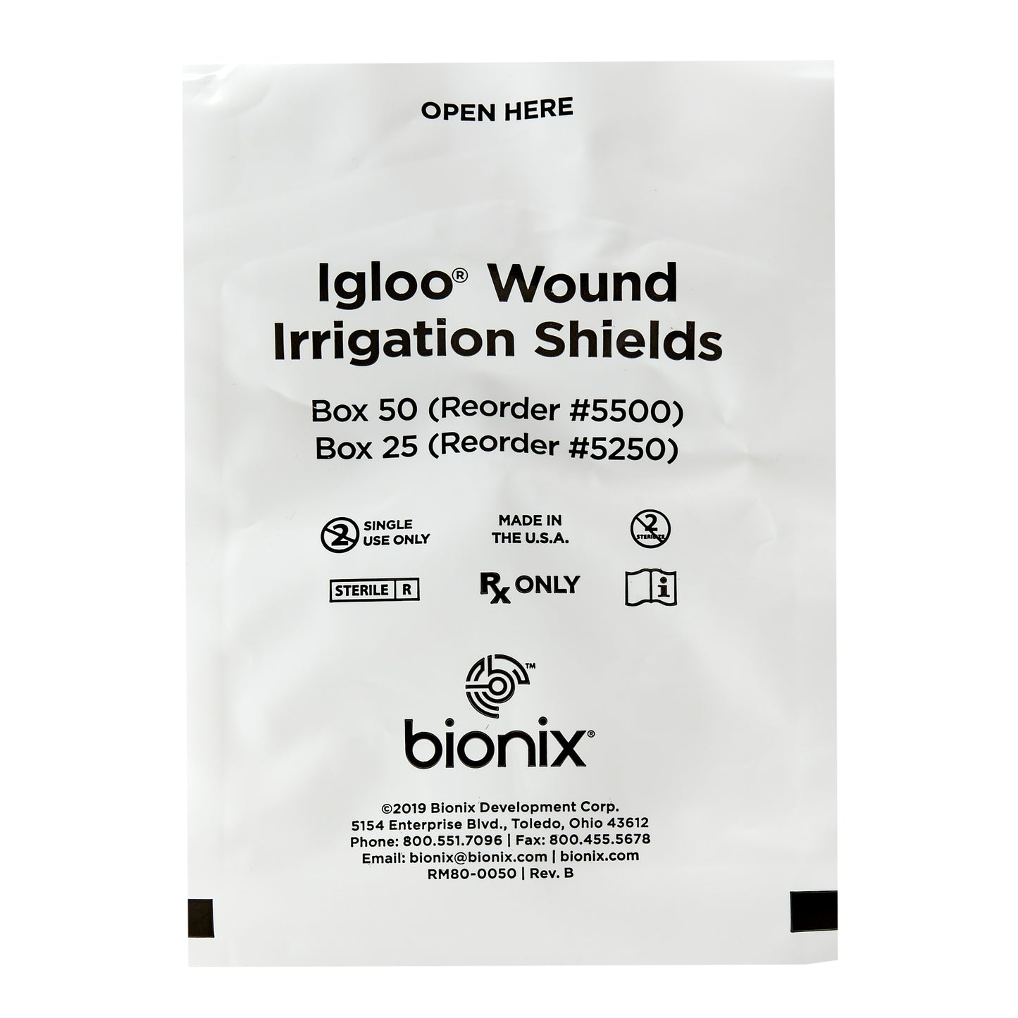 Igloo Irrigation Splash Guard – Sterile Clear Plastic with 2 Exit Portals