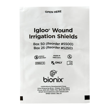 Igloo Irrigation Splash Guard – Sterile Clear Plastic with 2 Exit Portals