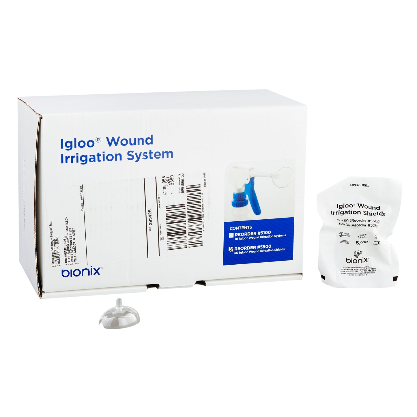 Igloo Irrigation Splash Guard – Sterile Clear Plastic with 2 Exit Portals