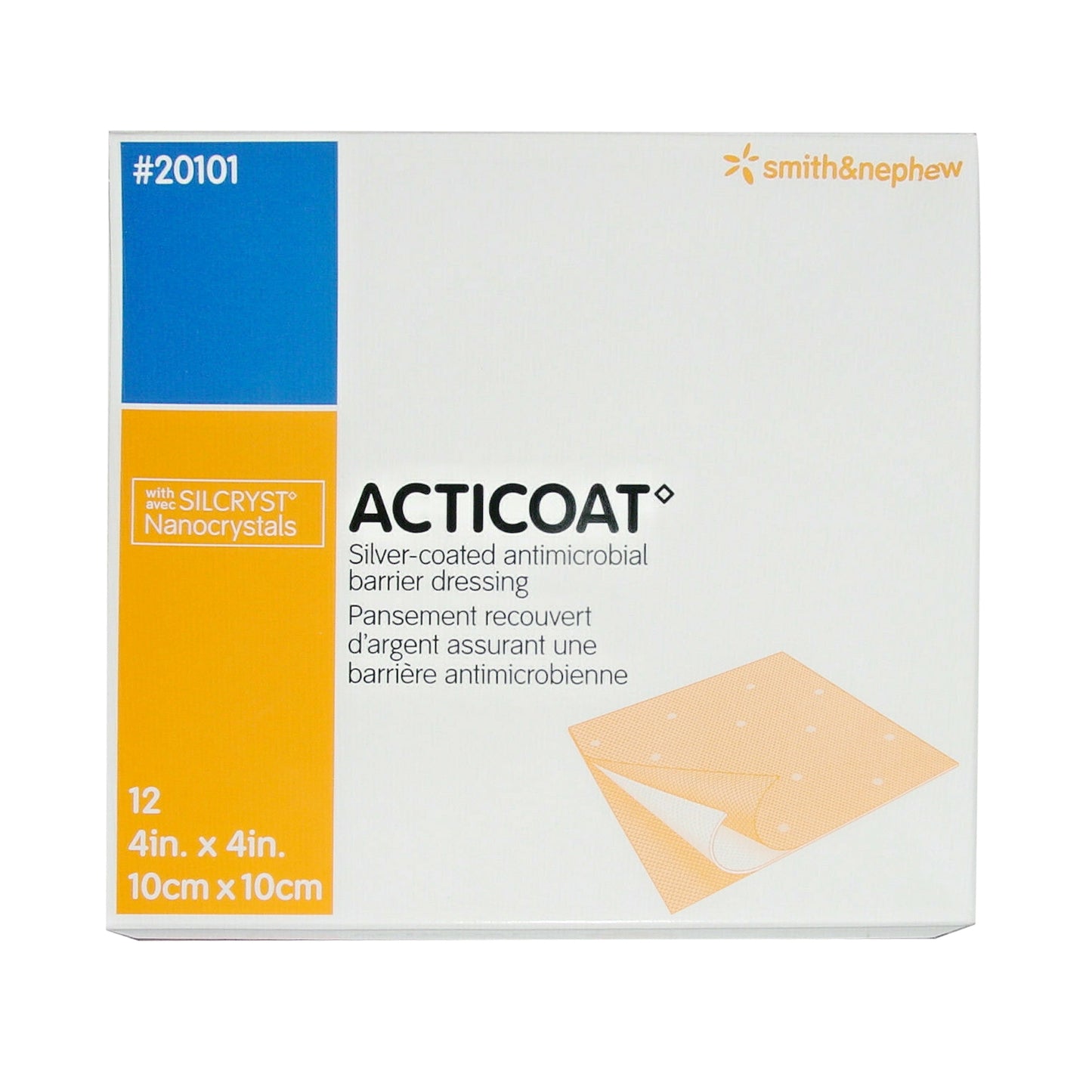 Acticoat Silver Barrier Dressing 4 x 4 Inch – Sterile Antimicrobial Wound Dressing