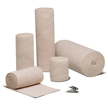 REB LF Elastic Bandage 2 Inch x 5 Yard Tan NonSterile with Clip Closure