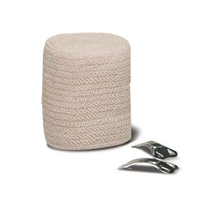 REB LF Elastic Bandage 2 Inch x 5 Yard Tan NonSterile with Clip Closure