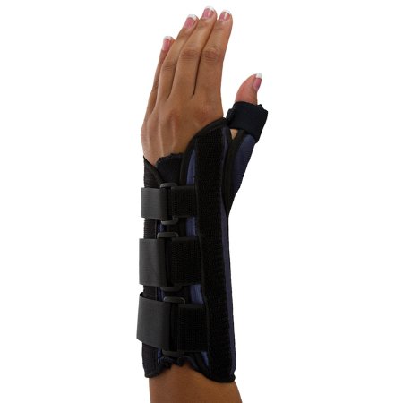 Wrist Brace with Thumb Spica Premier Aluminium / Foam / Nylon / Plastic / Polyester Left Hand Black