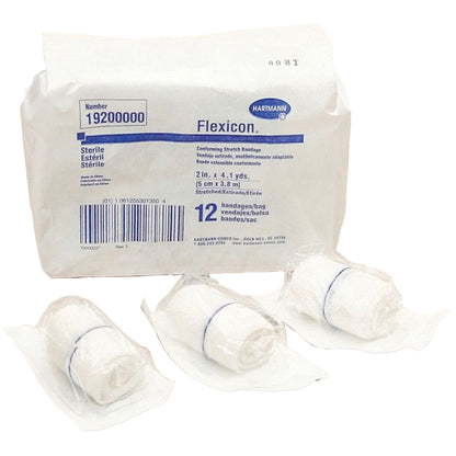 Flexicon Conforming Bandage 2 Inch x 4.1 Yard Sterile Stretch Roll