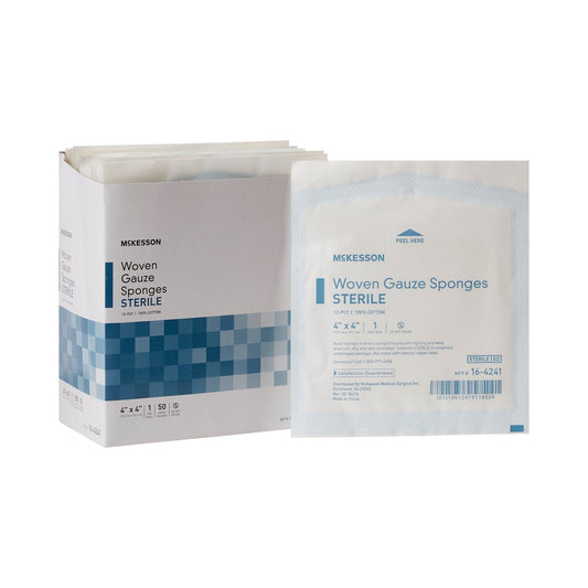 McKesson Sterile Gauze Sponge 4 x 4 Inch 12-Ply Cotton