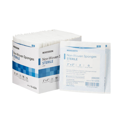 McKesson Nonwoven Sponge 2 x 2 Inch 4-Ply Sterile 2 Per Pack