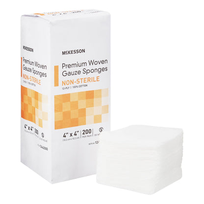 McKesson Gauze Sponge 4 x 4 Inch 12-Ply NonSterile Cotton Dressing