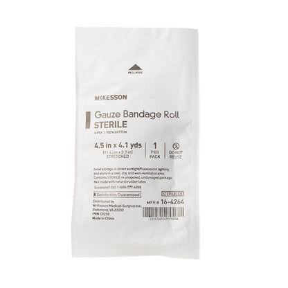 McKesson Fluff Bandage Roll 4-1/2 Inch x 4-1/10 Yard 6-Ply Sterile Cotton Dressing