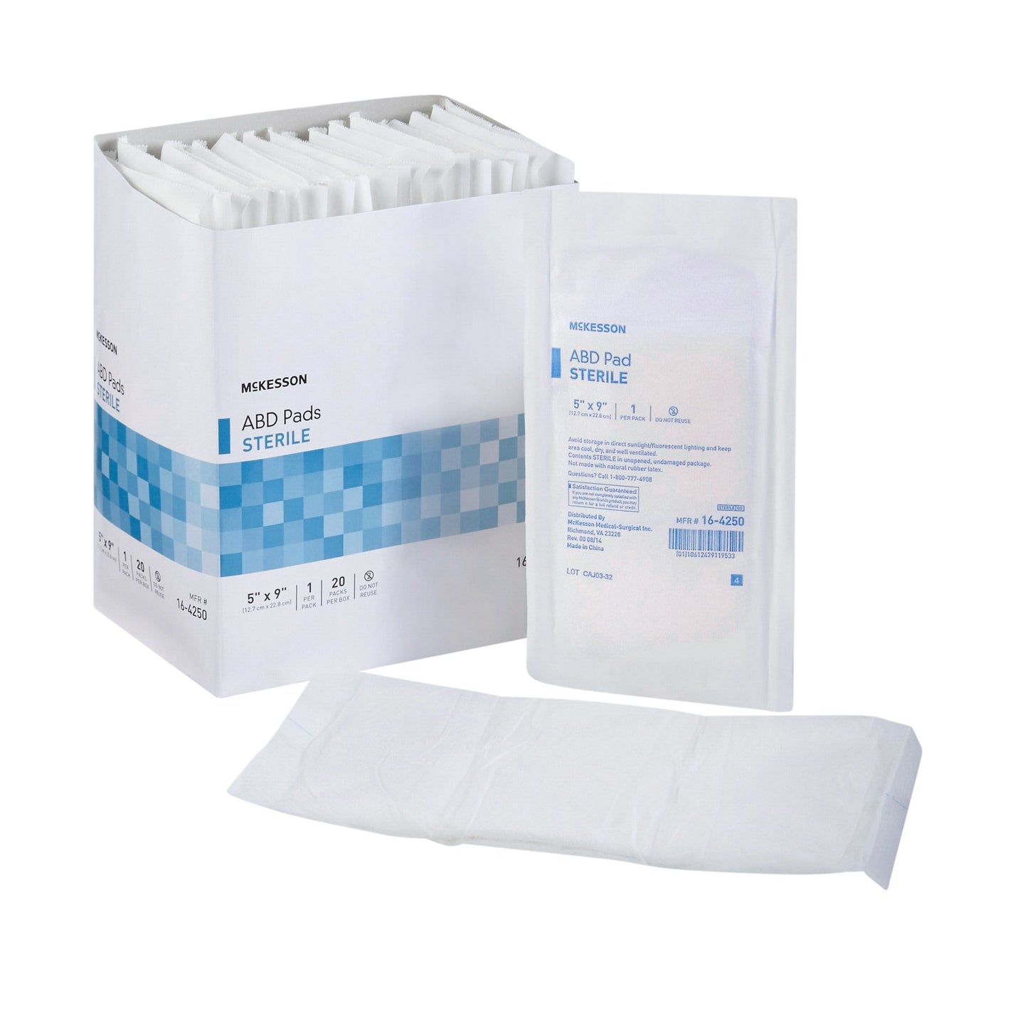 McKesson Abdominal Pad 5 x 9 Inch – Sterile, Single Use