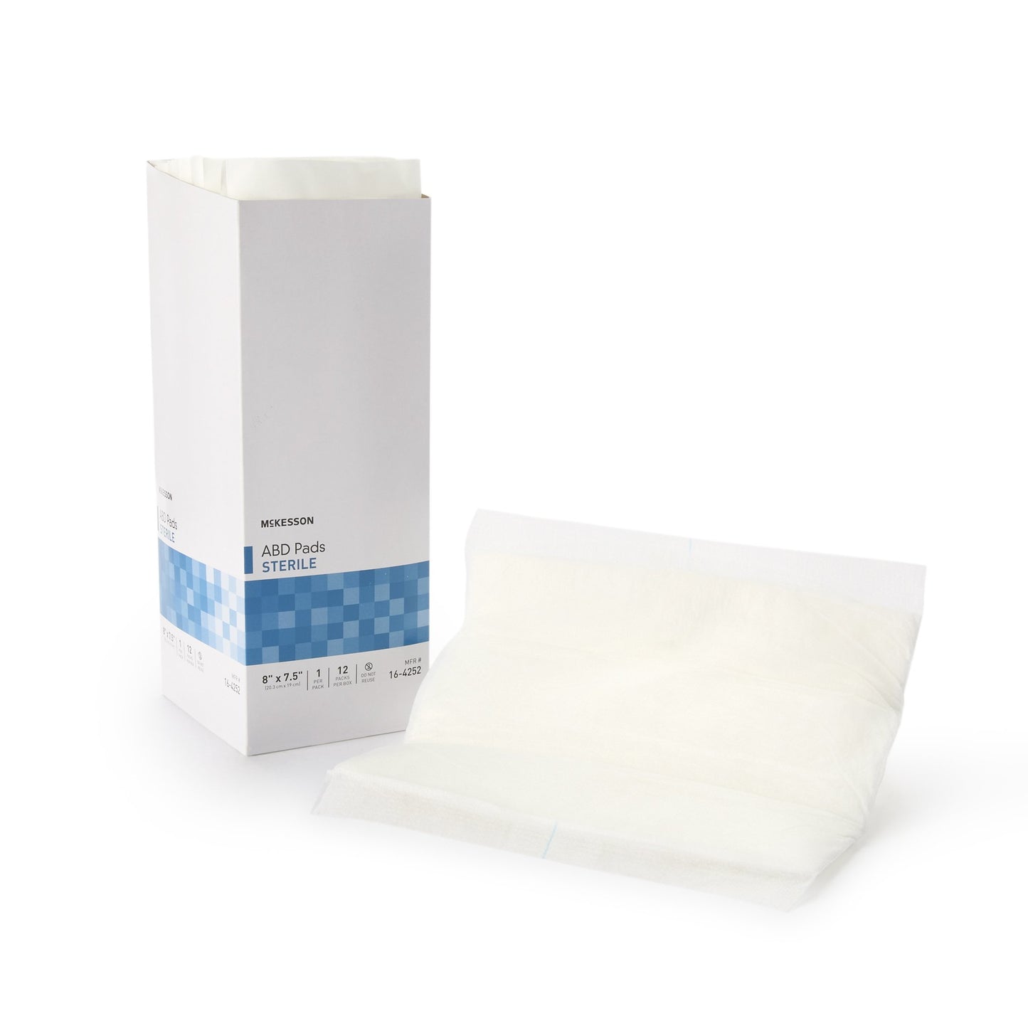 McKesson Abdominal Pad 7-1/2 x 8 Inch – Sterile, Single Use