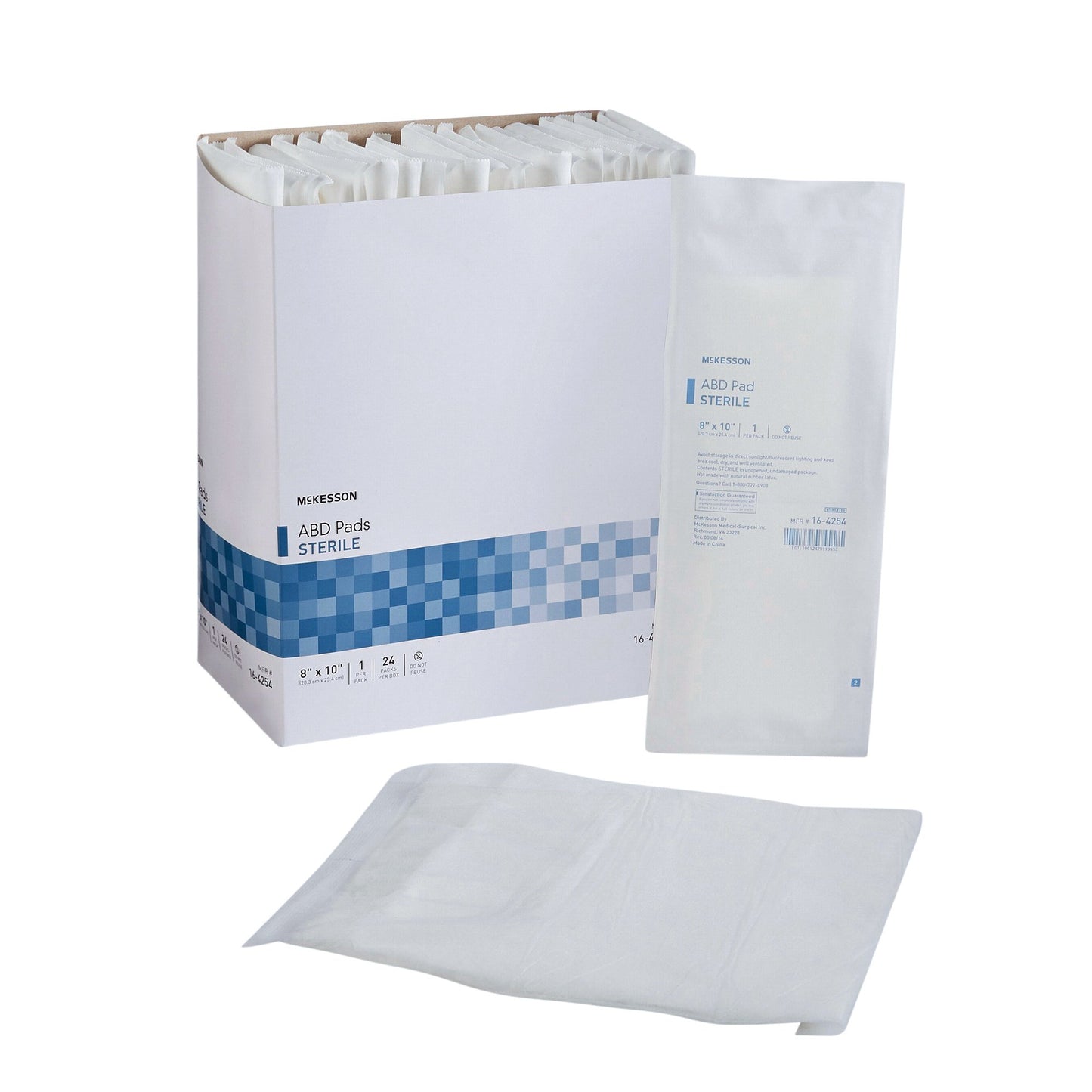 McKesson Abdominal Pad 8 x 10 Inch – Sterile, Single Use