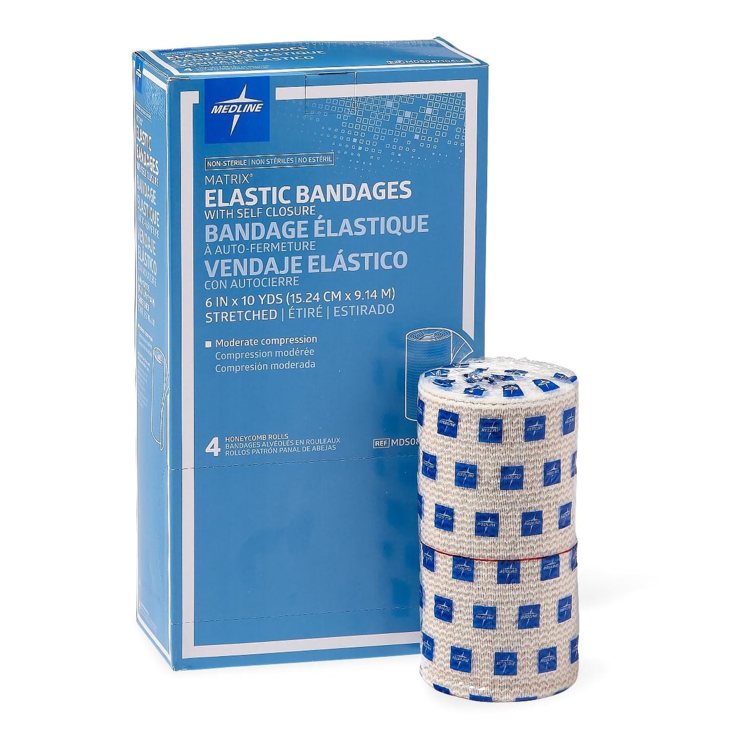 Matrix Elastic Bandage, 6 Inch x 10 Yard, Double Hook & Loop, Medium Compression – NonSterile