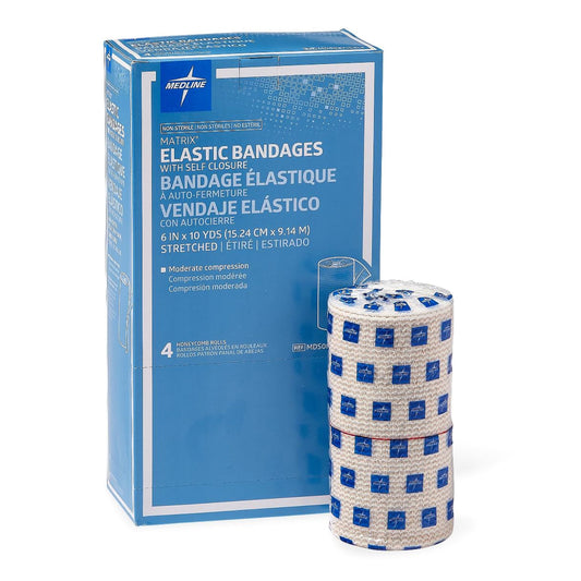 Matrix Elastic Bandage, 6 Inch x 10 Yard, Double Hook & Loop, Medium Compression – NonSterile