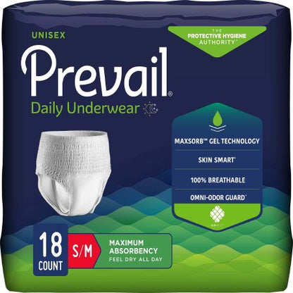 Absorbent Underwear Prevail Pull On with Tear Away Seams X-Large